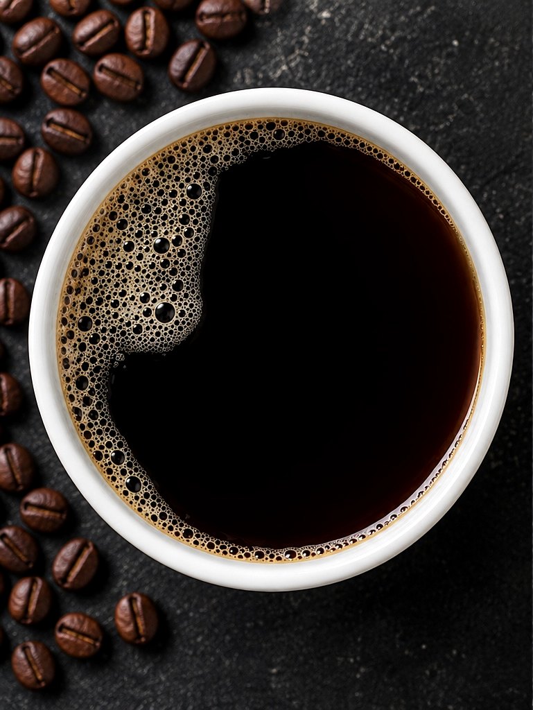 Black cup on white, hard shadow — Black Bar